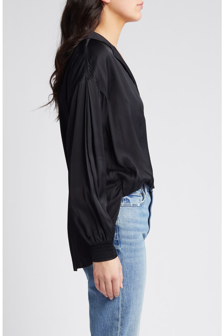 Penny Balloon Sleeve High-Low Top, Alternate, color, BLACK