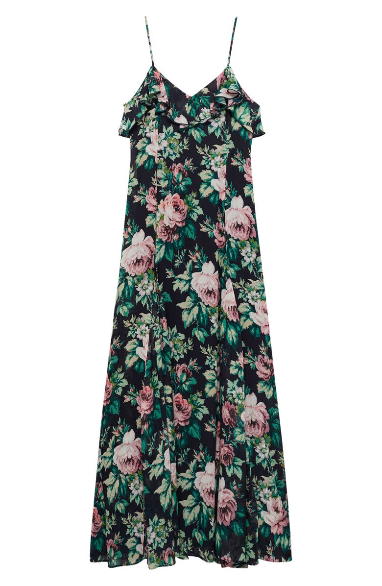 MANGO Floral Ruffle Detail Dress, Alternate, color,