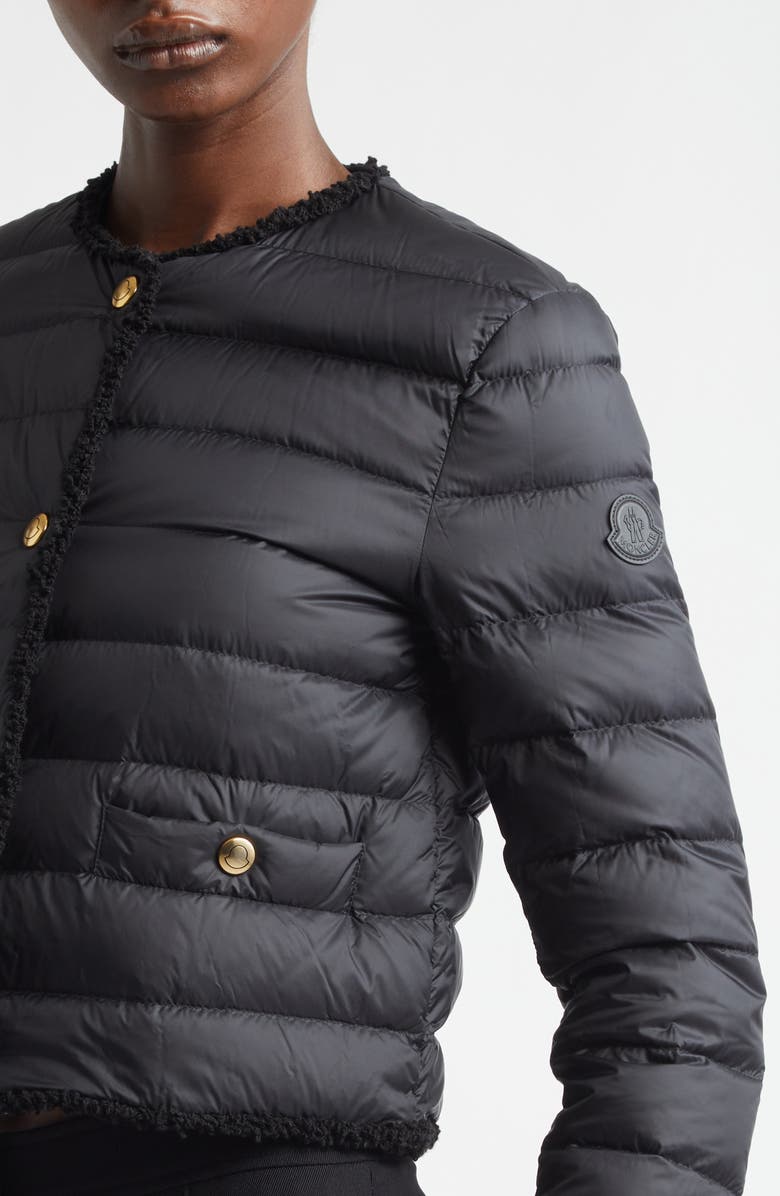 Moncler Fleurs Down Puffer Jacket, Alternate, color, Black