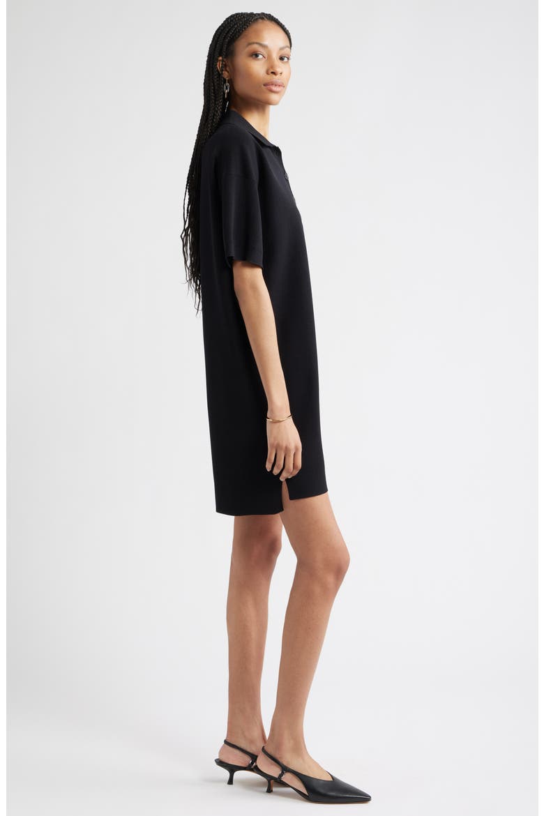 Polo Sweater Dress, Alternate, color, BLACK