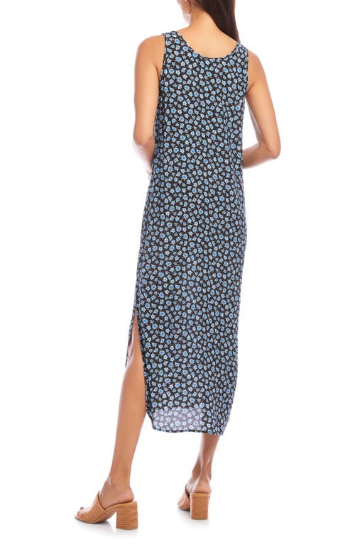 Karen Kane Floral Side Slit Midi Tank Dress In Print