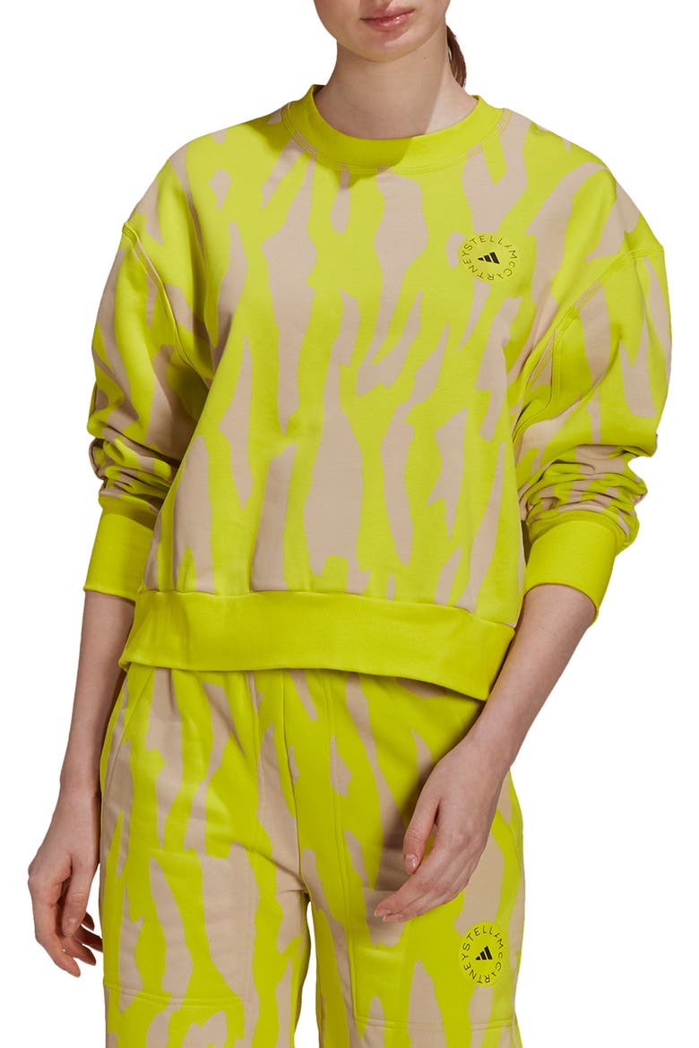 Animal Print Sweatshirt, Main, color, YELLOW/ BEIGE