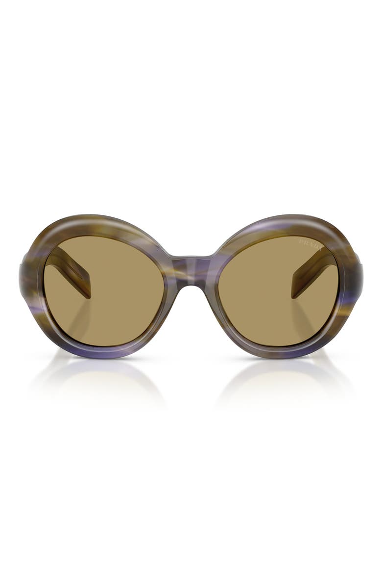 53mm Gradient Round Sunglasses, Main, color, STRIPED LAGOON / GREEN OLIVE