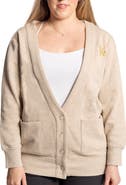 LUSSO Women's Lusso  Natural Los Angeles Dodgers Malibu Full-Button Cardigan