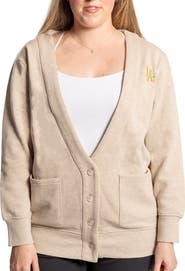 LUSSO Women's Lusso  Natural Los Angeles Dodgers Malibu Full-Button Cardigan