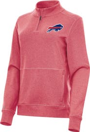 ANTIGUA Women's Antigua Heather Red Buffalo Bills Crush Quarter-Zip Jacket