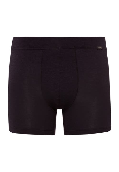 Hanro Natural Function Tencel And Cotton Boxer Brief In Deep Black