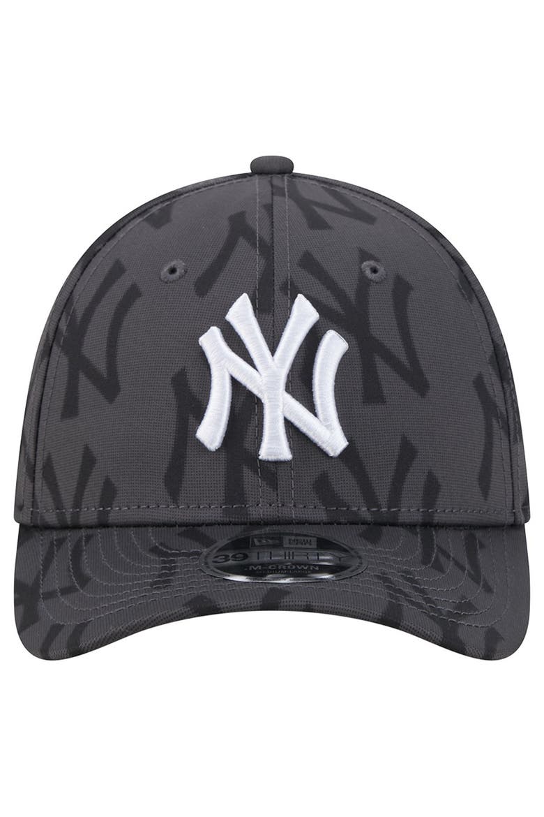 Men's New Era  Gray New York Yankees Halftone 39THIRTY Flex Hat, Alternate, color, Gray