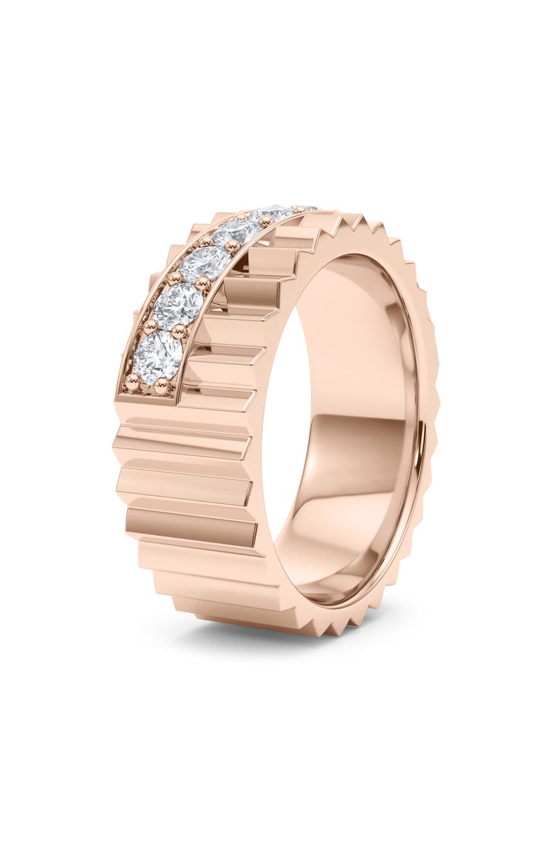 HauteCarat Diagonal Fluted Lab Grown Diamond Ring, Alternate, color, 18K Rose Gold