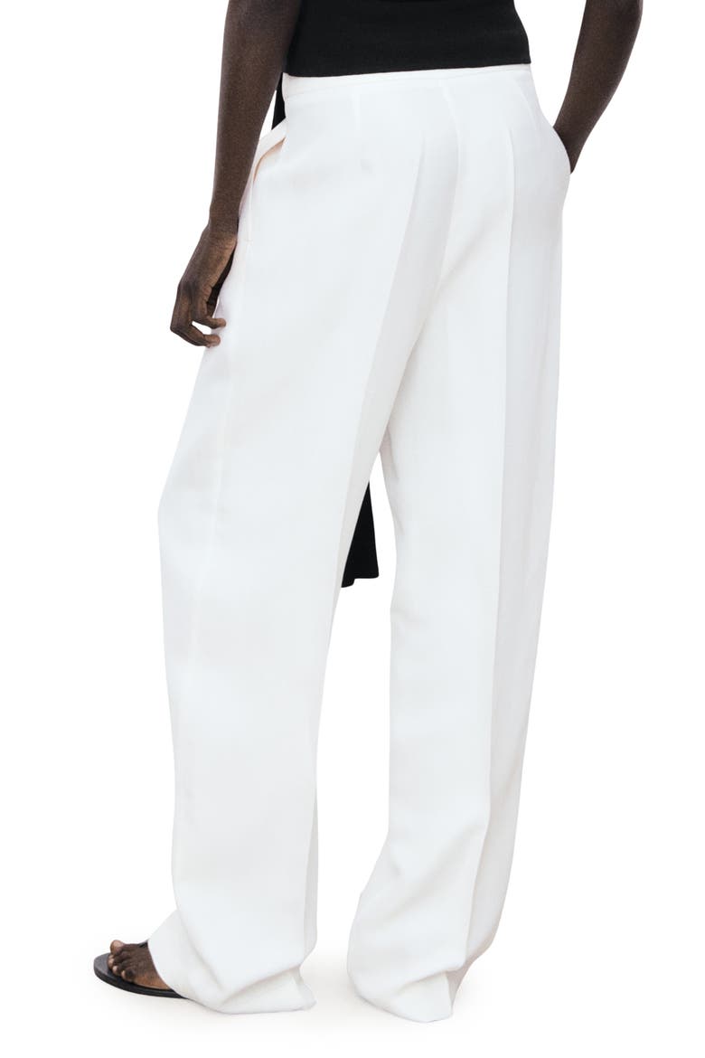 Pleated Straight Leg Pants, Alternate, color, WHITE