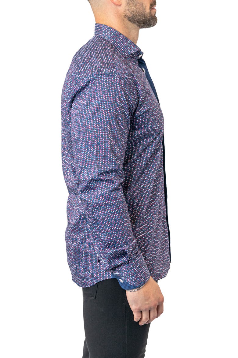 Einstein Stretchchain 60 Multi Contemporary Fit Button-Up Shirt, Alternate, color, PURPLE
