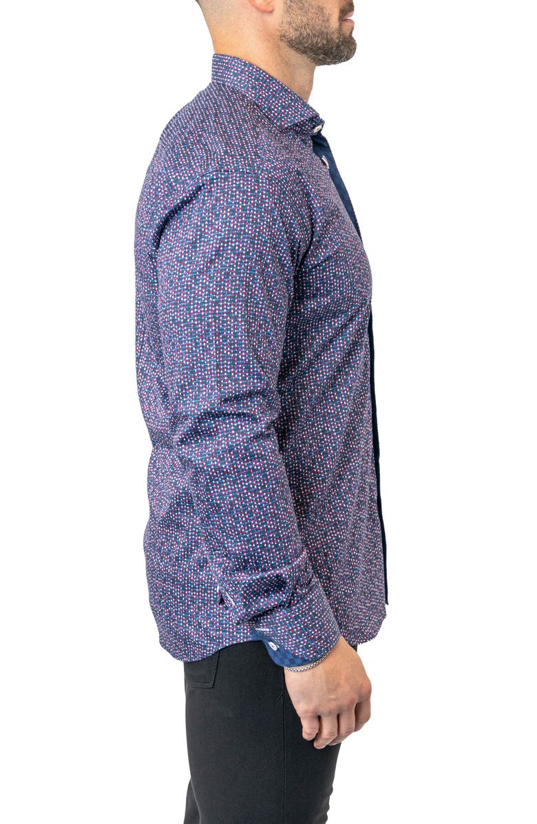 Maceoo Einstein Stretchchain 60 Multi Contemporary Fit Button-Up Shirt, Alternate, color, Purple