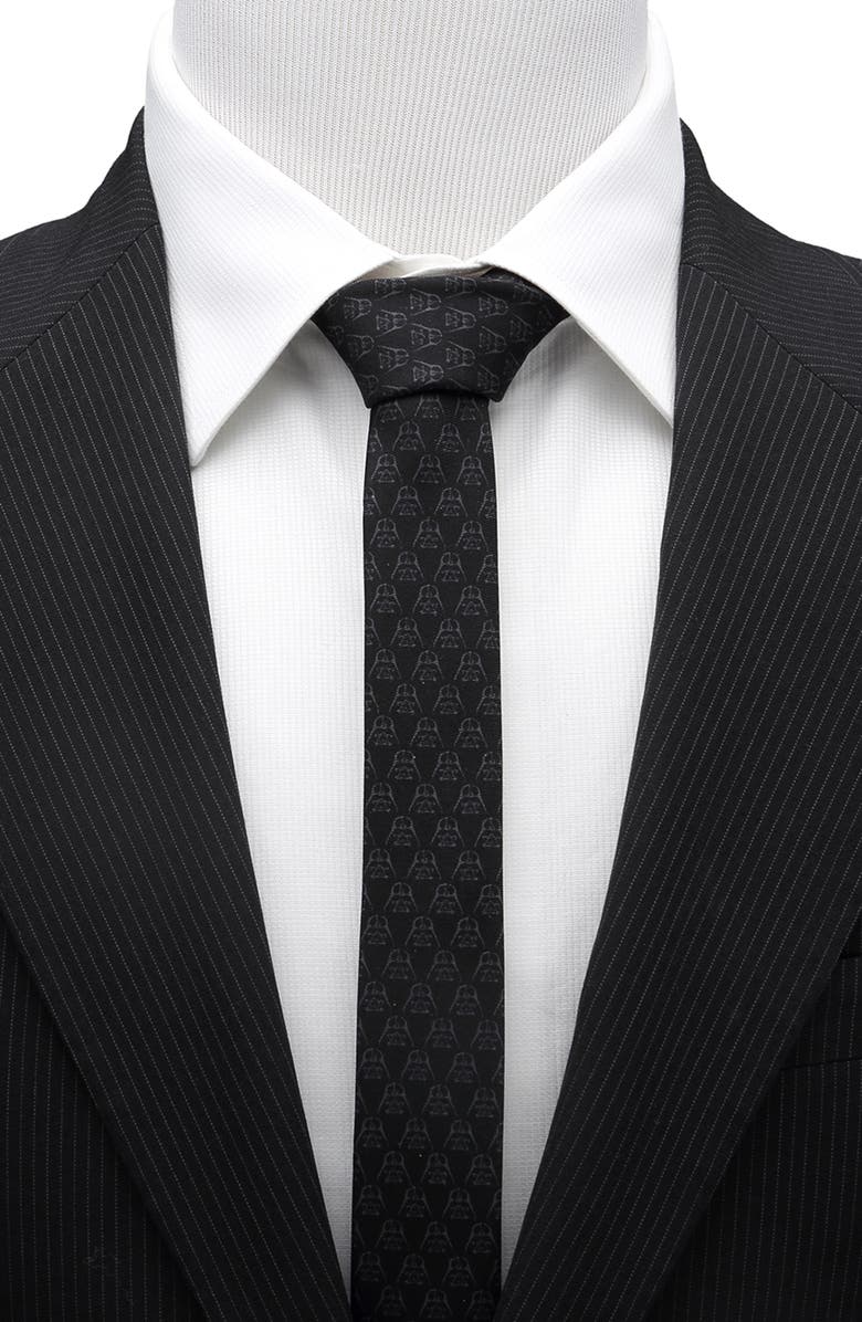 Cufflinks, Inc. Black Darth Vader Silk Skinny Tie, Alternate, color, Black