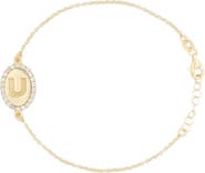 MESHMERISE Diamond Initial Disc Bracelet