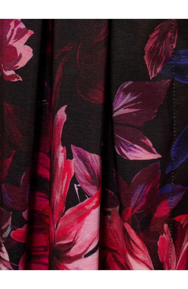 Adrianna Papell Print Taffeta Tie Waist Shirtdress, Alternate, color, Black Multi