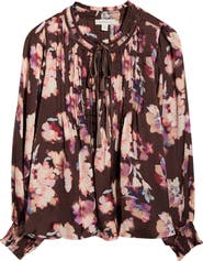 Treasure & Bond Pintuck Satin Top