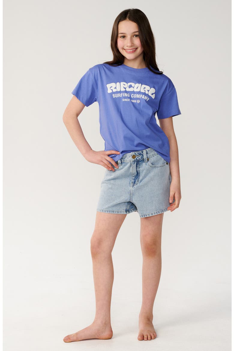 Kids' Surf Puff Logo T-Shirt, Alternate, color, MID BLUE