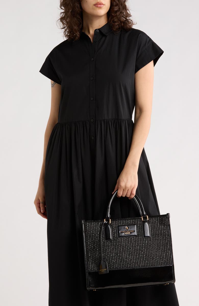Kurt Geiger London Chiswick Raffia Tote, Alternate, color, Black