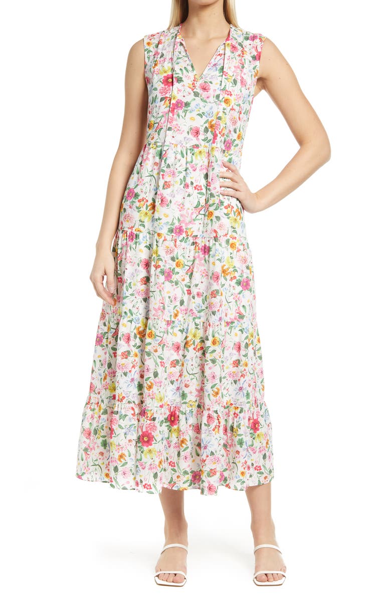Caslon<sup>®</sup> Floral Print Sleeveless Maxi Dress, Main, color, 