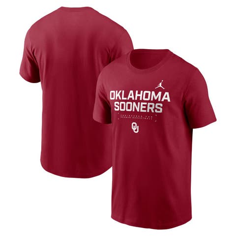 Men's Jordan Brand Crimson Oklahoma Sooners 2025 Courtside Basketball Performance T-Shirt