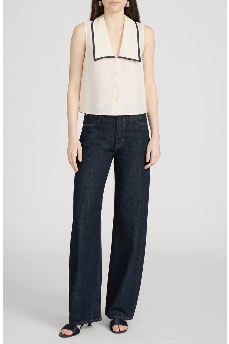 The Cabana Linen Button-Up Top, Alternate, color, CREAM MULTI