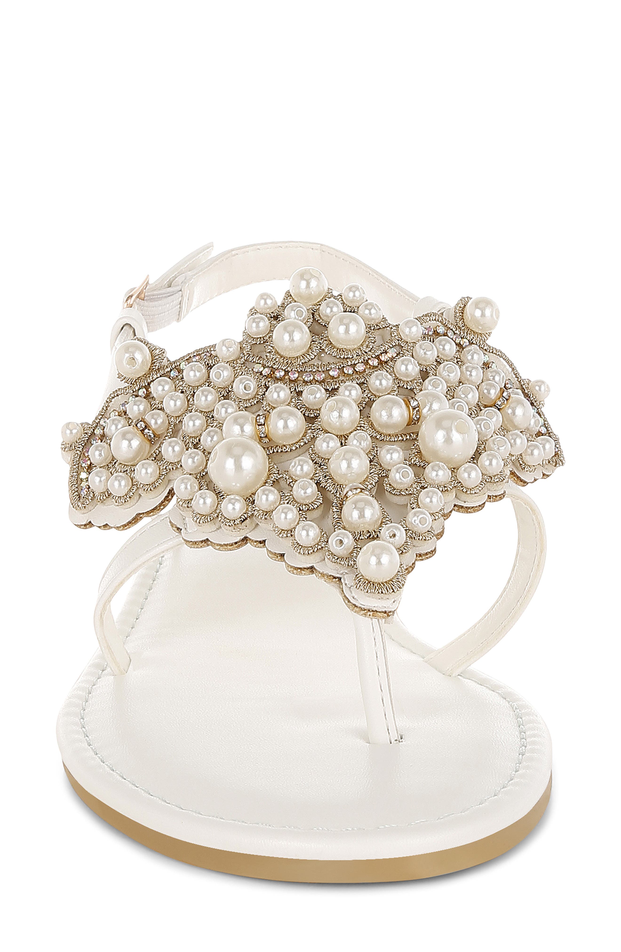 Rag & Co Nayasa Faux Pearl Sandal, Alternate, color, 
