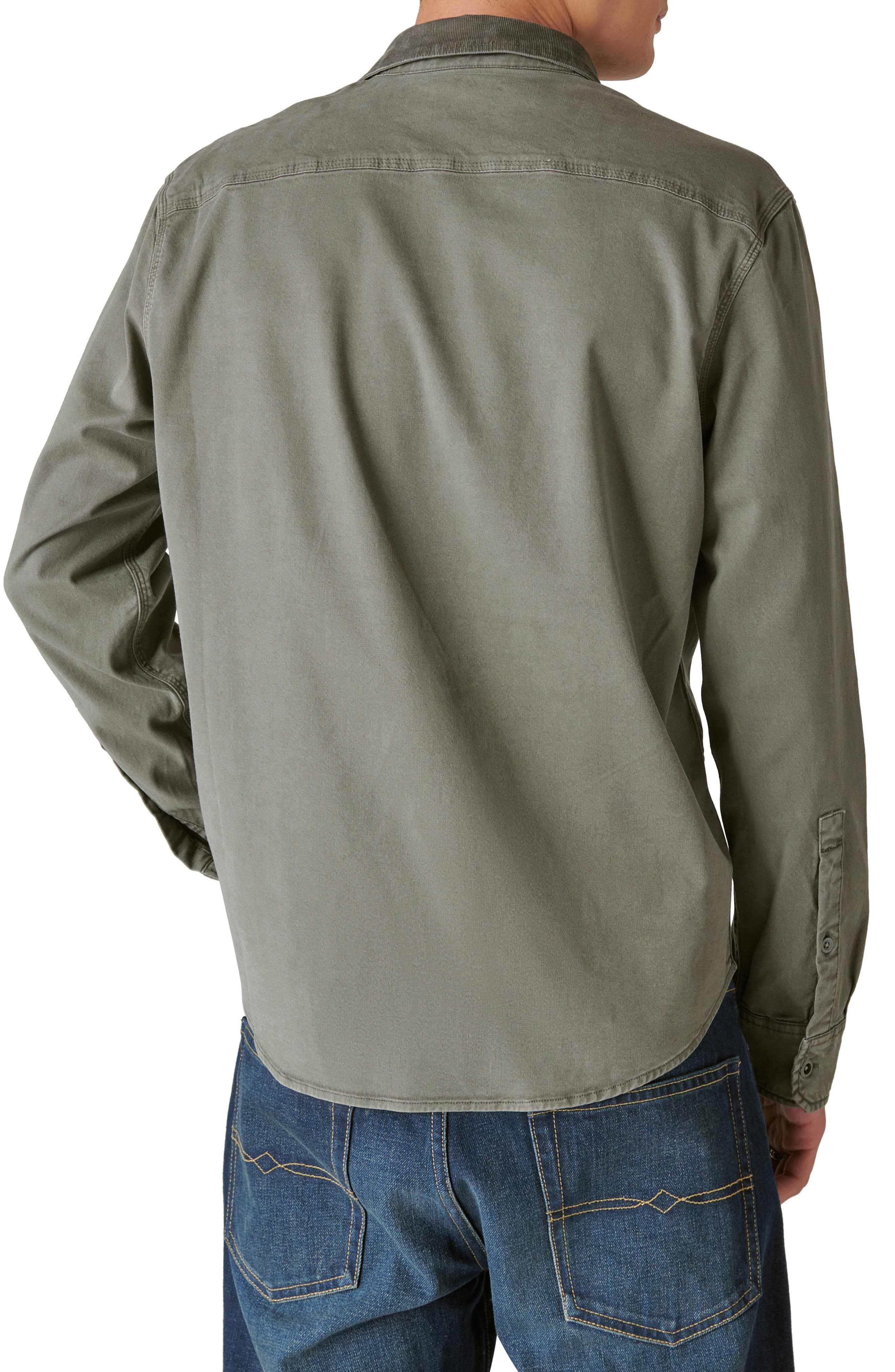 Lucky Brand Washed Corduroy Collar Workwear Button-Up Shirt (Men ...