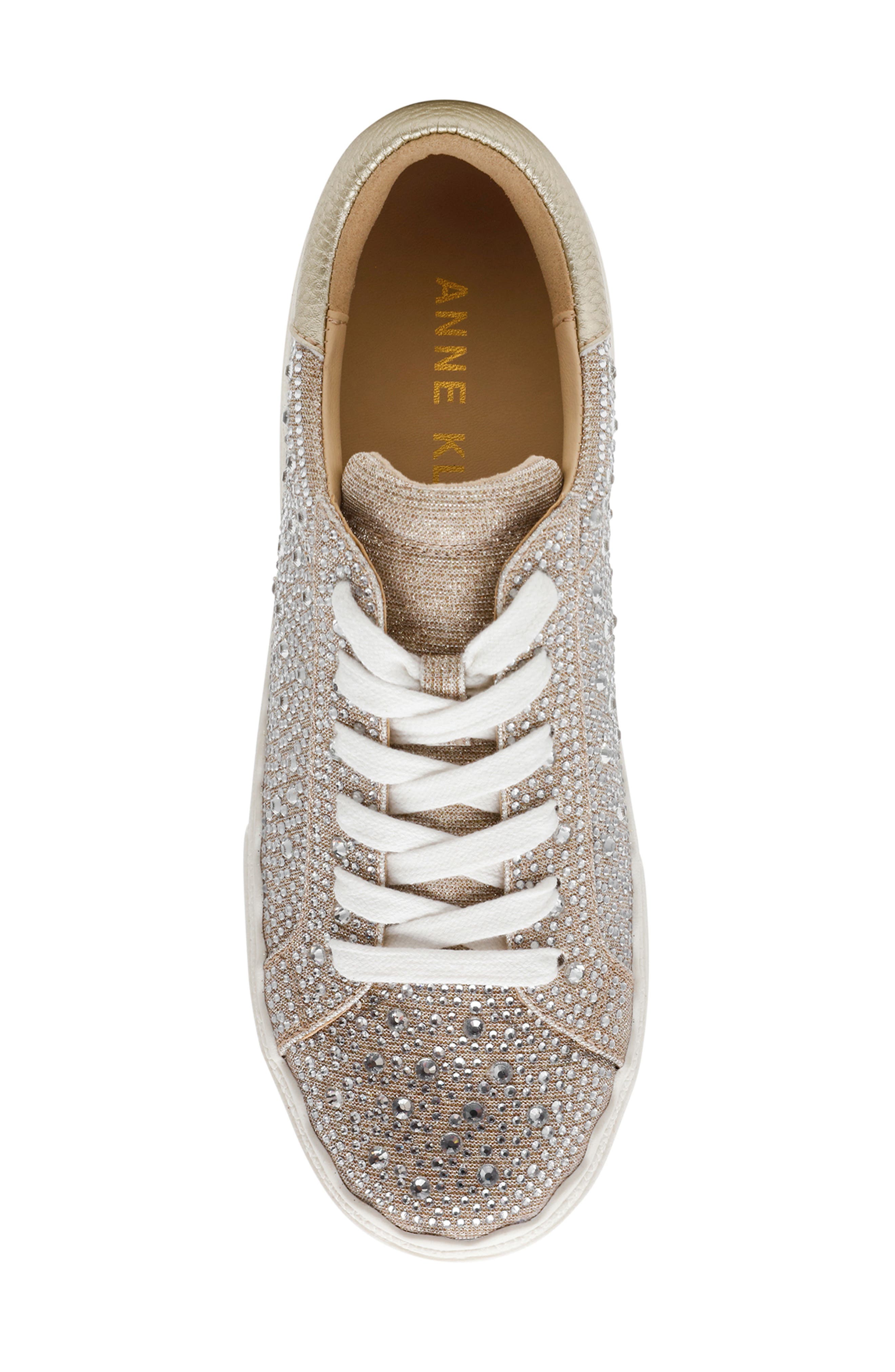 Anne Klein Carrie Crystal Encrusted Knit Sneaker, Alternate, color, 