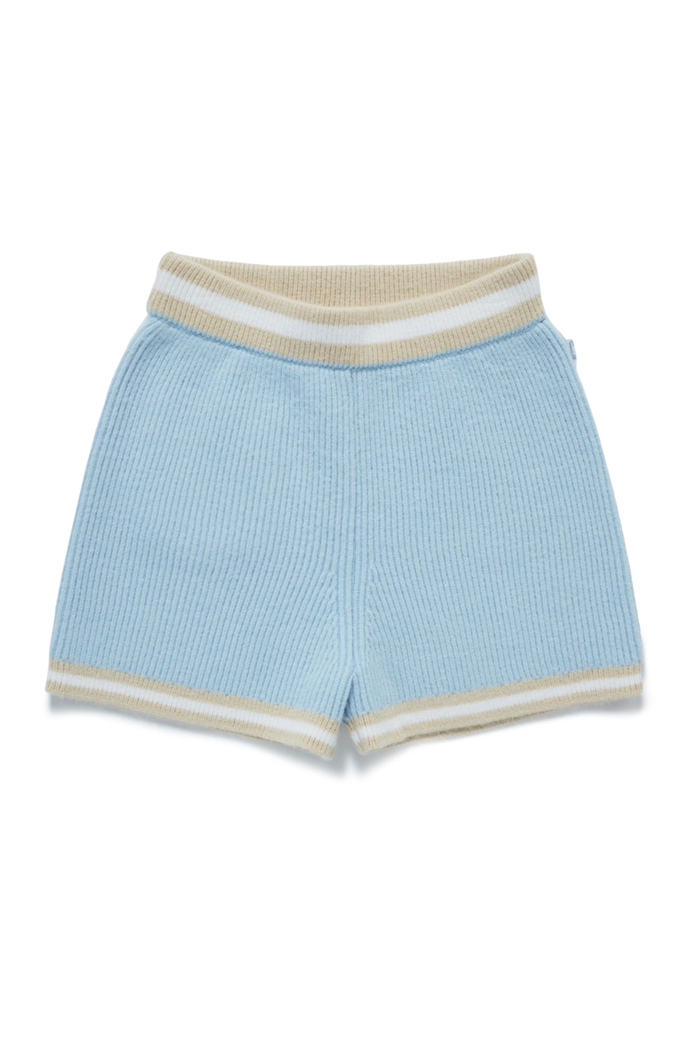 Smiley Wimbeldon Knit Shorts, Main, color, BABY BLUE