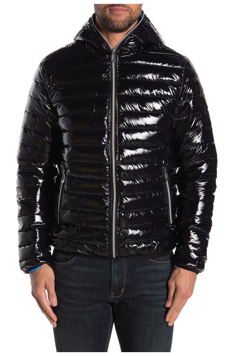 Noize Lightweight Hooded Puffer Jacket, Alternate, color, Black