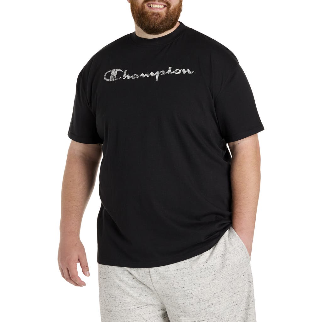 Champion Big & Tall Crackle Tonal Script T-Shirt in Black  product