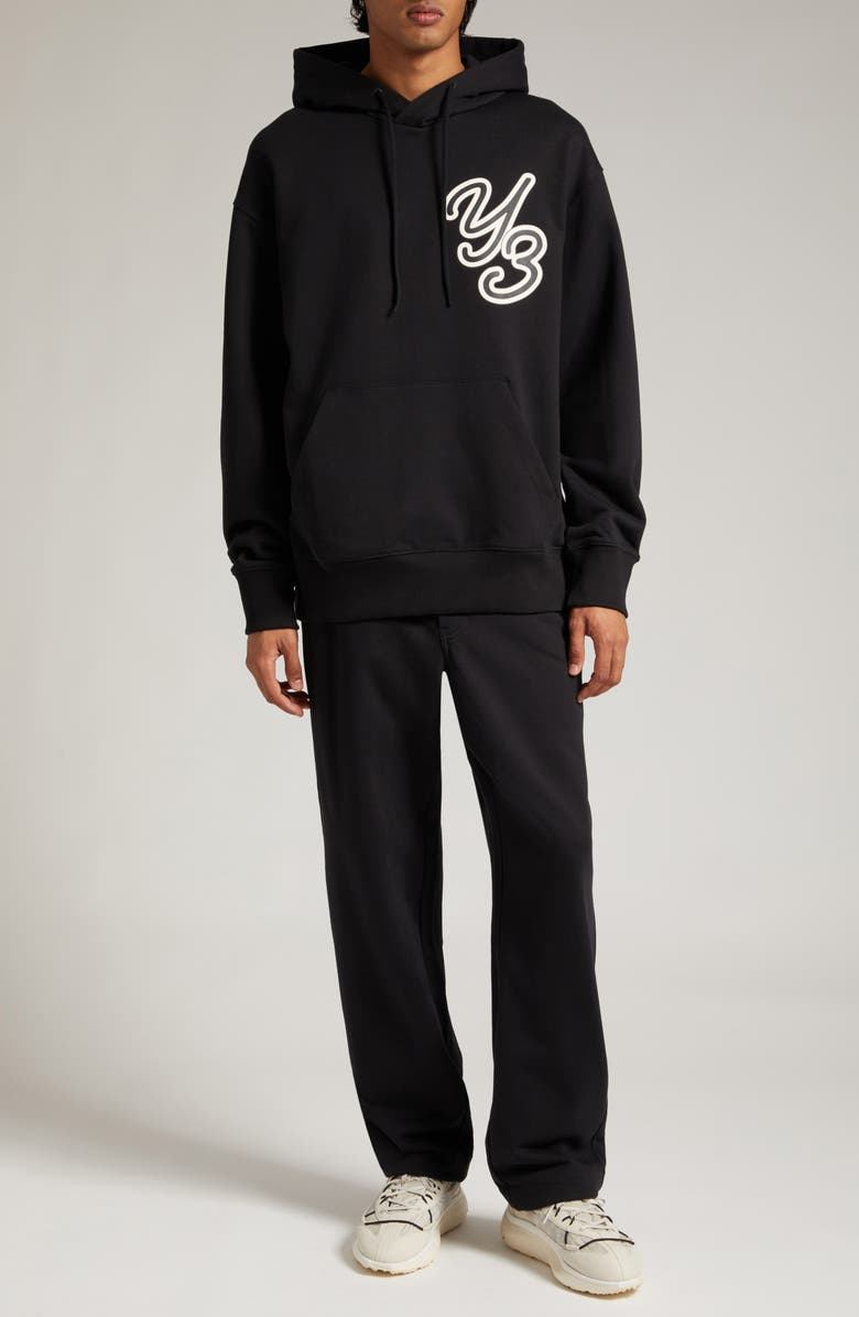 adidas GFX Logo Stretch Organic Cotton Graphic Hoodie, Alternate, color, 