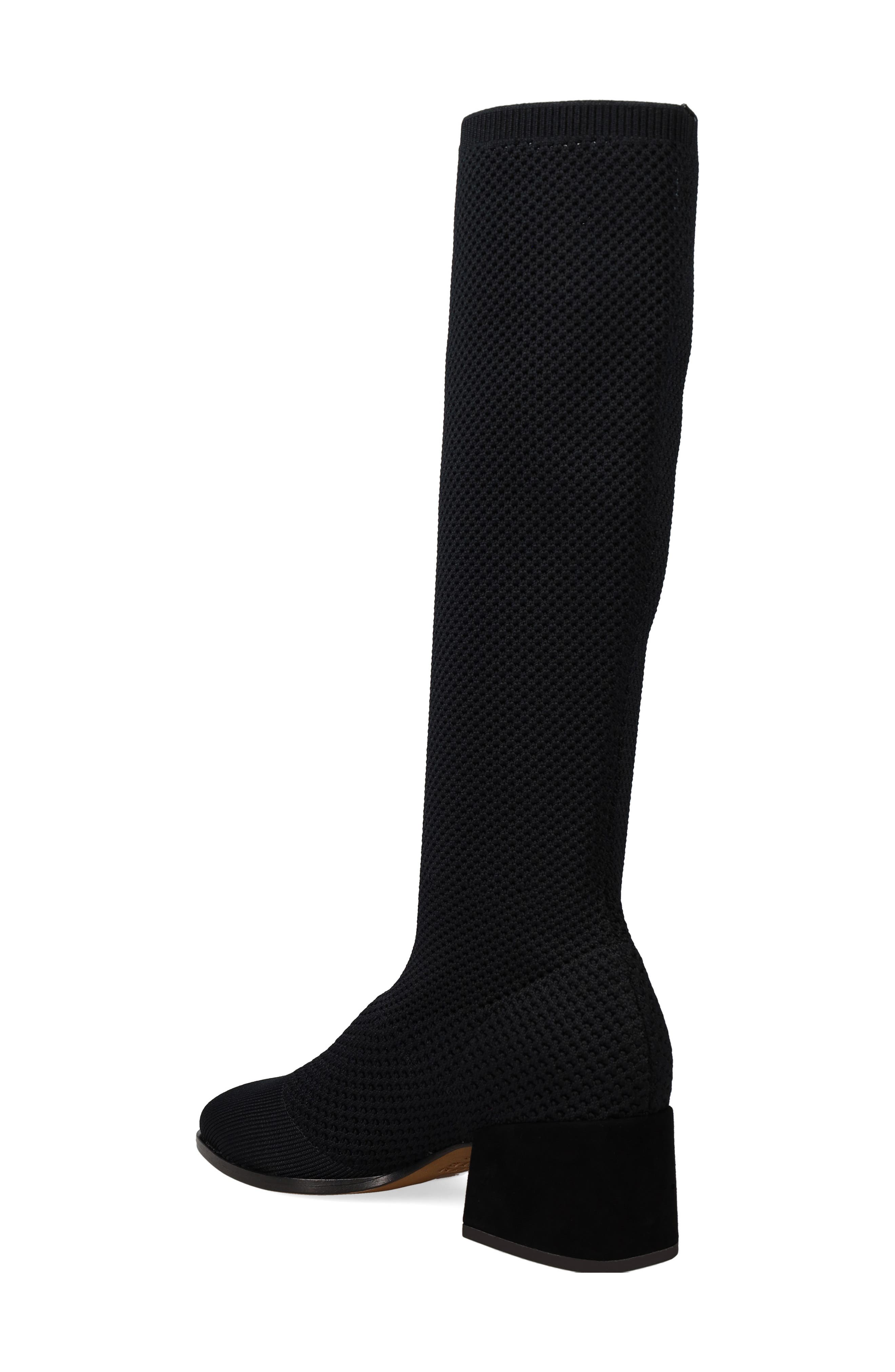 Eileen Fisher Paziz Knit Knee High Boot, Alternate, color, Black