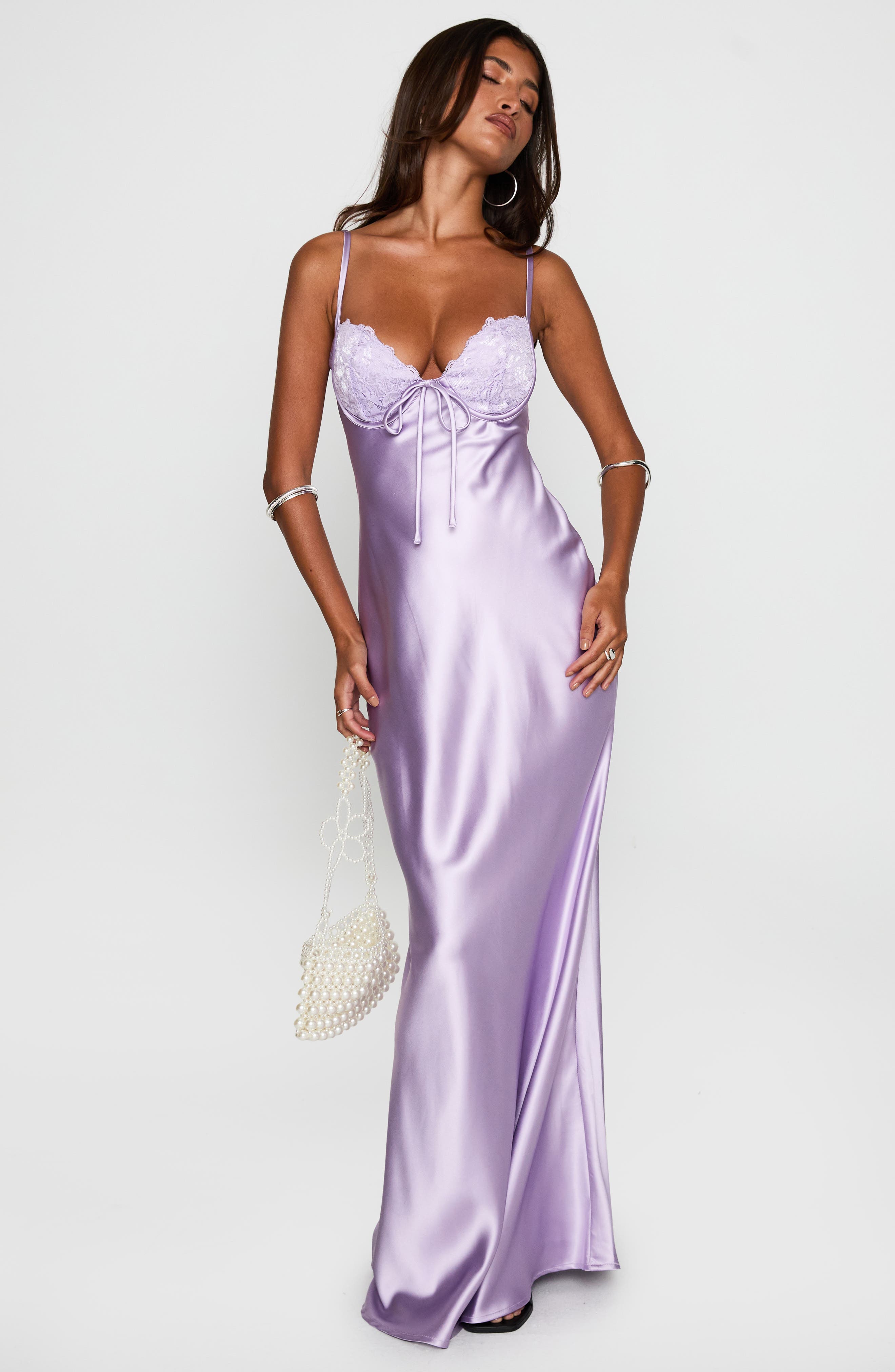 fadyen bias cut maxi dress black Fadyen Bias Cut Satin Maxi Dress (Women)