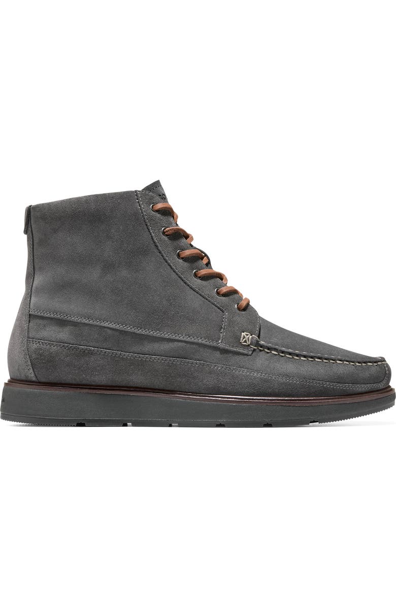 Cole Haan Muir Waterproof Moc Toe Boot, Alternate, color, Raven Sde Raven Wp