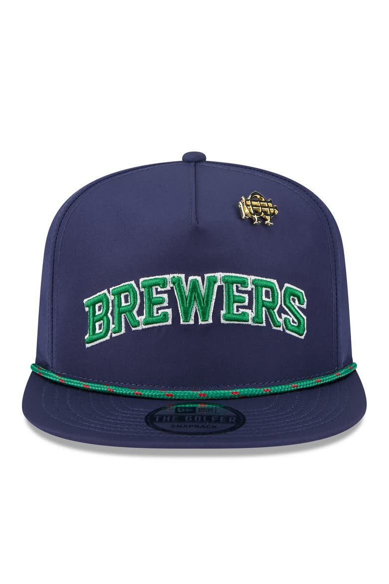 Men's New Era  Navy Milwaukee Brewers 2025 Big League Chew Golfer Snapback Hat, Alternate, color, Navy