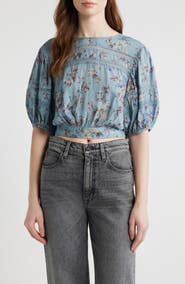 AllSaints Floral Lace Trim Top