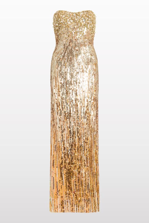 Cesonia Embellished Strapless Maxi Dress