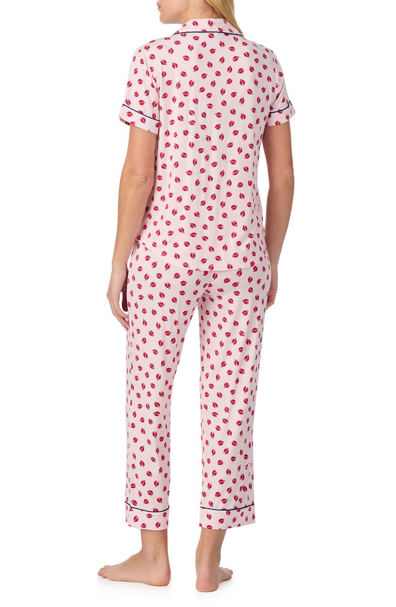 Kate Spade New York short sleeve crop pajamas, Alternate, color, Pink Print
