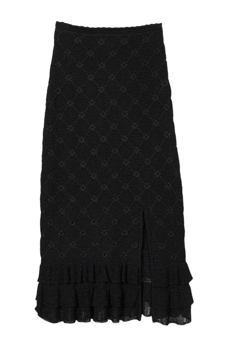 SANDRO Knit midi skirt, Alternate, color, Black