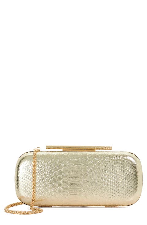 Body Faux Leather Frame Clutch