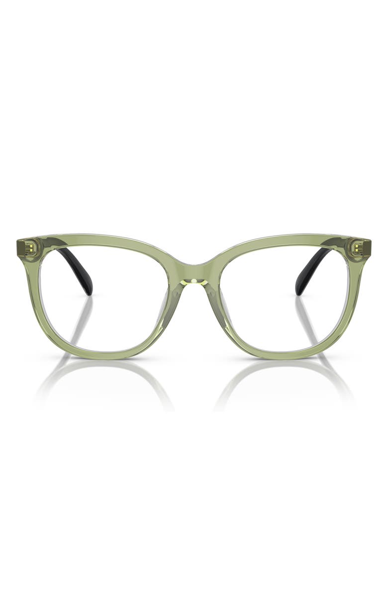 COACH 51mm Square Optical Glasses, Main, color, Green Hopper / Demo