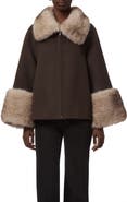 Apparis Judie Faux Fur Trim Coat