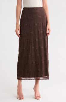 Floral Lace Midi Skirt