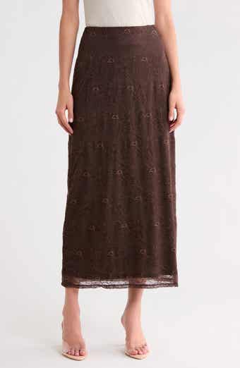 Floral Lace Midi Skirt