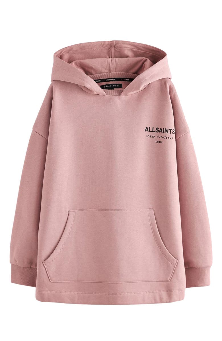 smALLSAINTS by ALLSAINTS Kids' Longline Graphic Hoodie, Main, color, Pink
