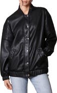 Avec Les Filles Relaxed Fit Faux-Ever Leather™ Bomber Jacket