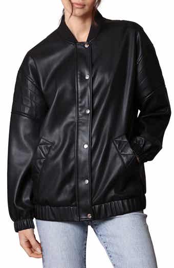 Avec Les Filles Relaxed Fit Faux-Ever Leather™ Bomber Jacket