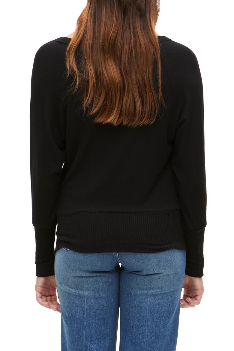 Sadie Tunic Sweatshirt, Alternate, color, BLACK