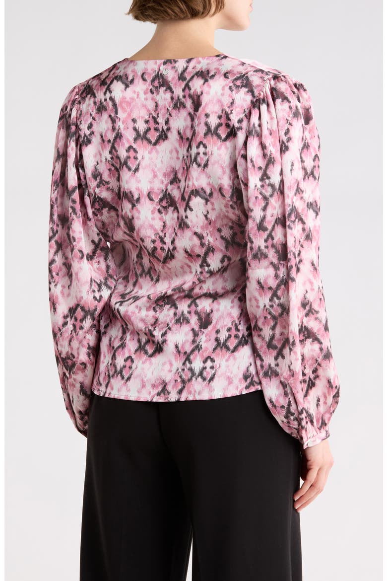 Bivie Surplice Long Sleeve Top, Alternate, color, PINK PRINT